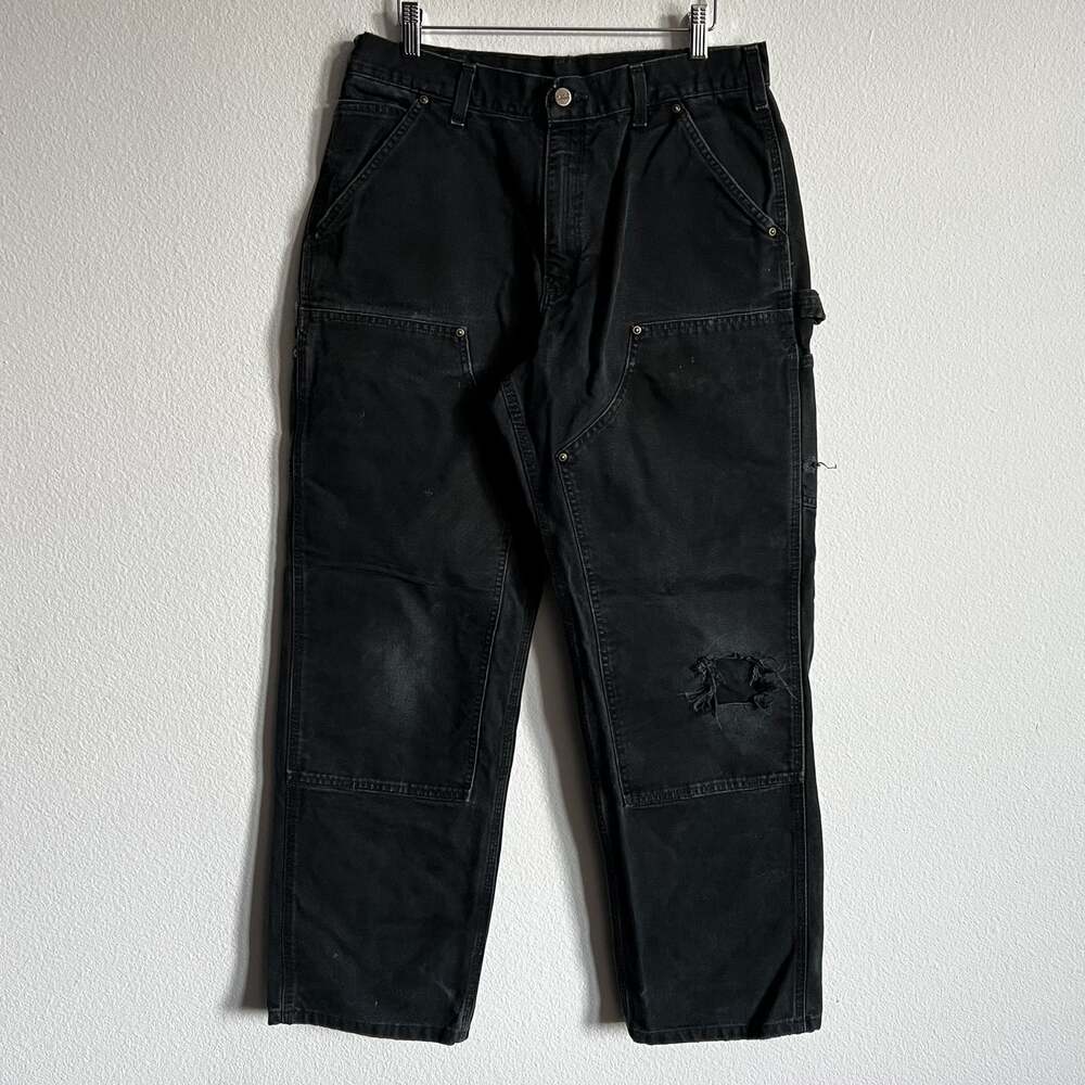 Carhartt B136 BLK faded black double knee carpenter pants